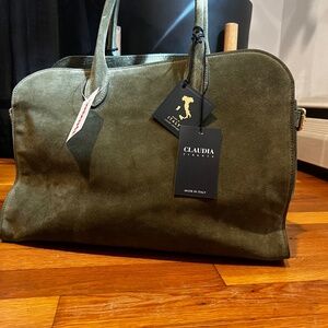 Claudia Firenze Green Suede Leather Viral "Margaux" Handbag T.J.Maxx Marshall's
